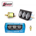 Automobile refitted instrument water temperature oil pressure voltage triple meter black side 52mm