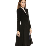 Woolen coat lapel Suit Cufflink pleated dovetail women's wool coat