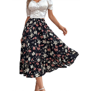 Floral print skirt